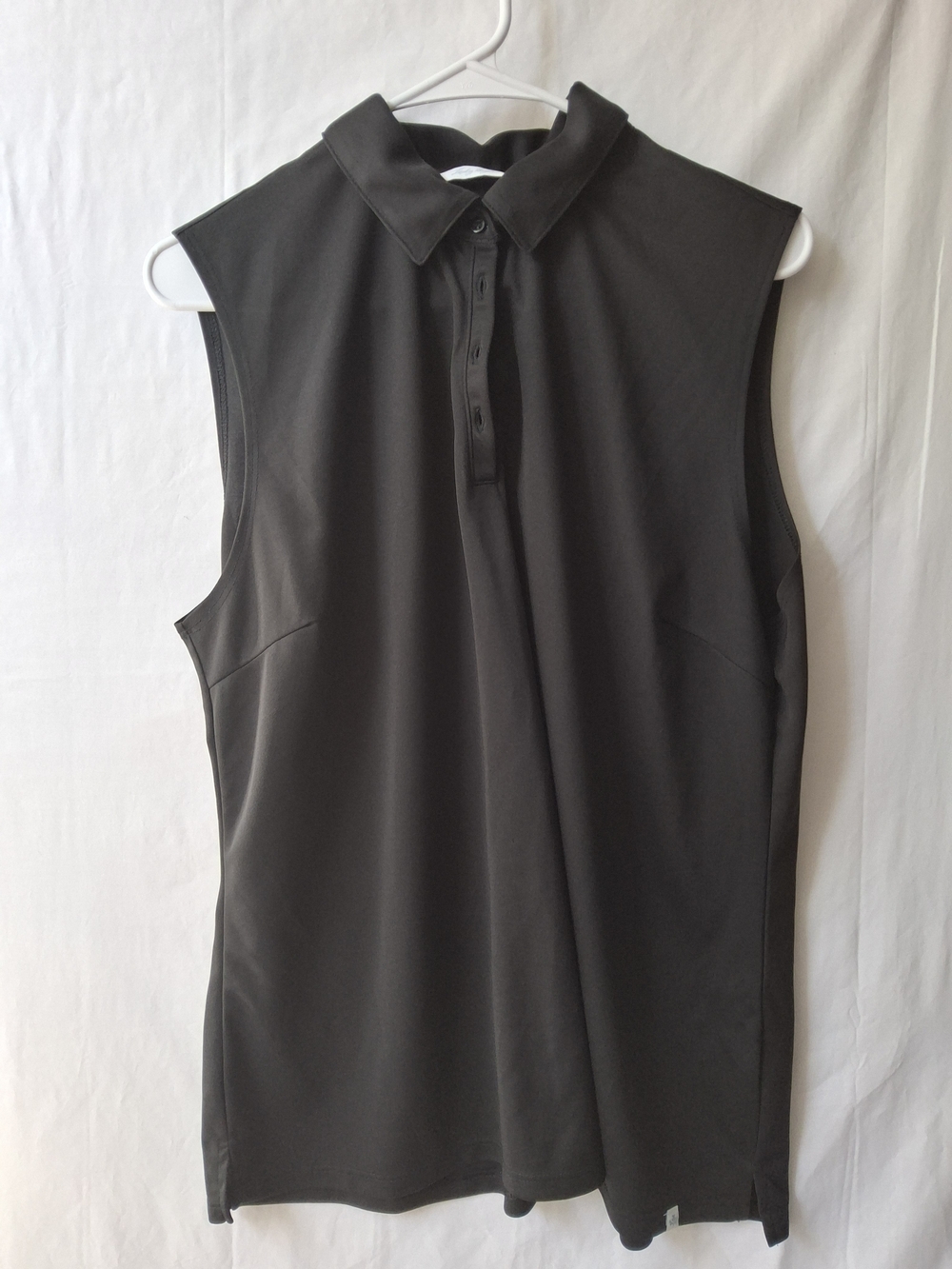 Lady Hagen Black Sleeveless Polo Tank Top